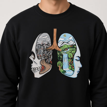 Lungs sweatshirt, funny sweatshirt, graphic shirts, unisex tshirt, printed sweatshirt