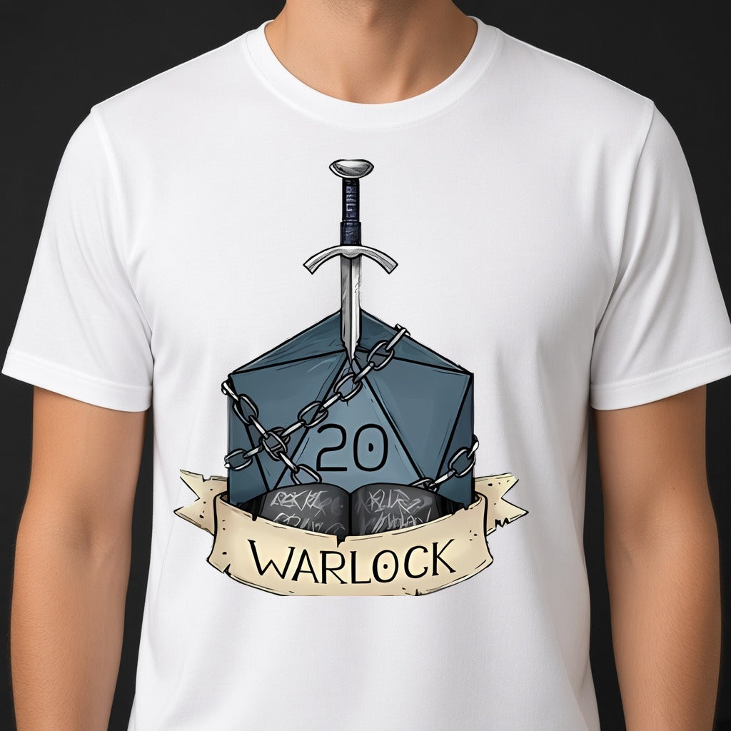 Warlock Class Dice T-Shirt for D&D Players