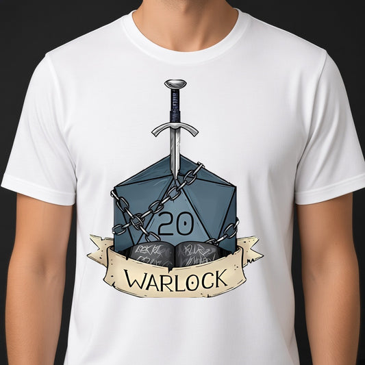 Warlock Class Dice T-Shirt for D&D Players