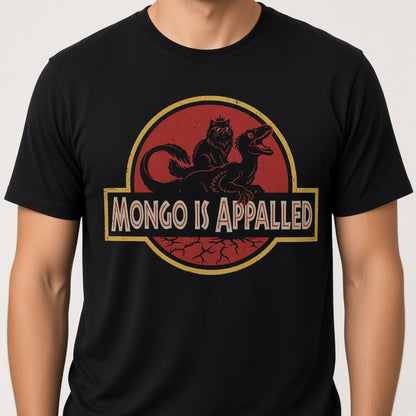 Mongo Is Appalled Funny Cat Riding Dinosaur T-Shirt