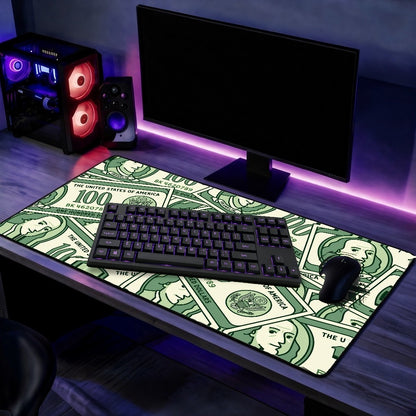 Cartoon Hundred Dollar Bills Pattern Desk Mat