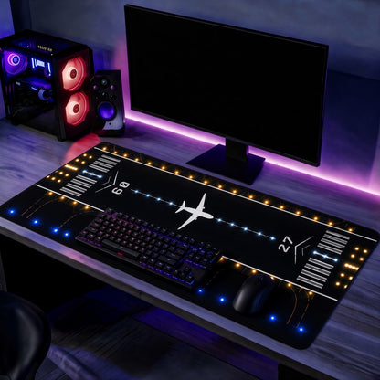 Airport Runway Airplane Gaming Desk Mat