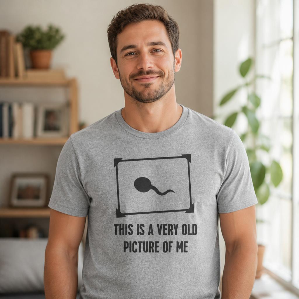 This Is a Very Old Picture of Me Men's Funny Biology Joke Graphic T-Shirt