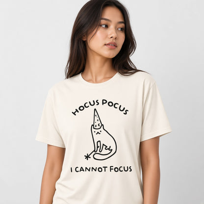 Hocus Pocus I Cannot Focus Funny Cat T-Shirt
