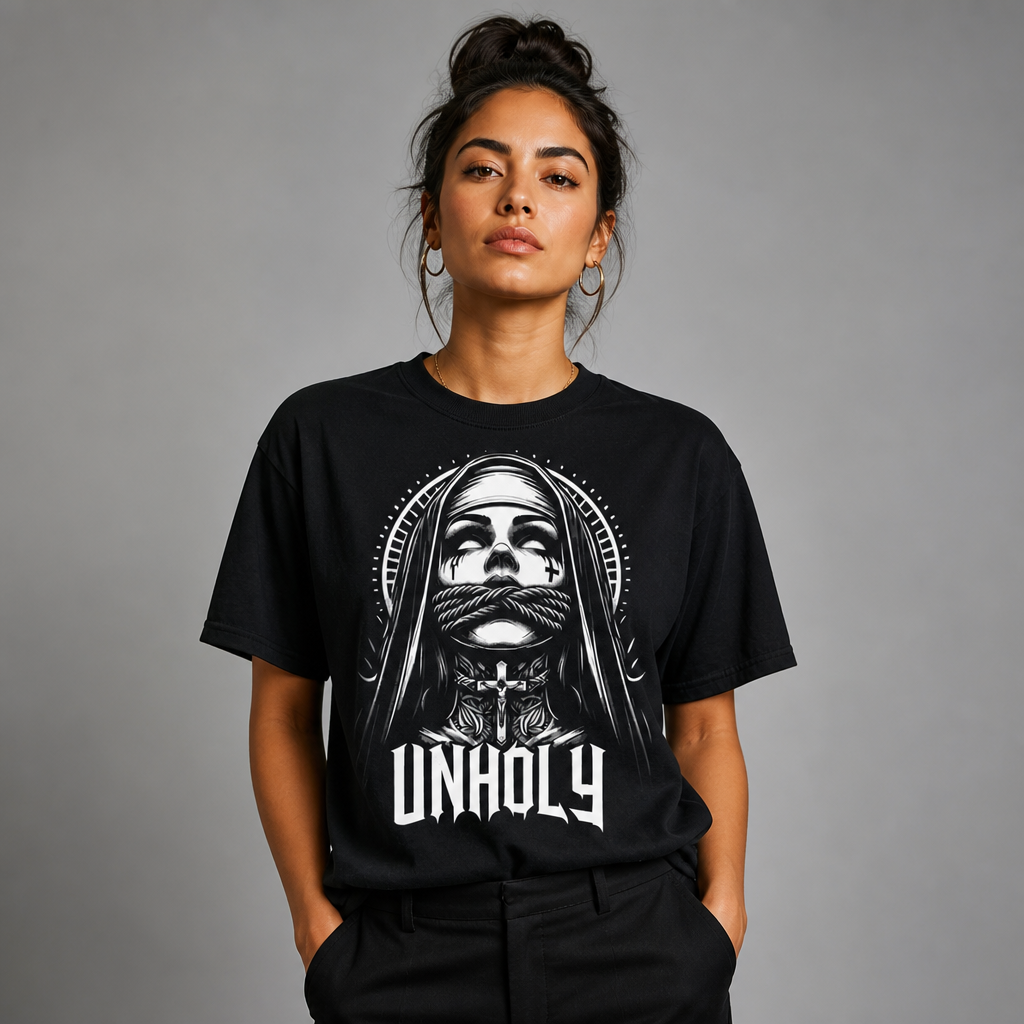 Unholy Nun Gothic Grunge Rock T-Shirt