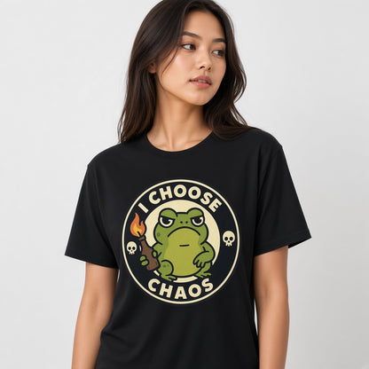 I Choose Chaos Funny Frog T-Shirt