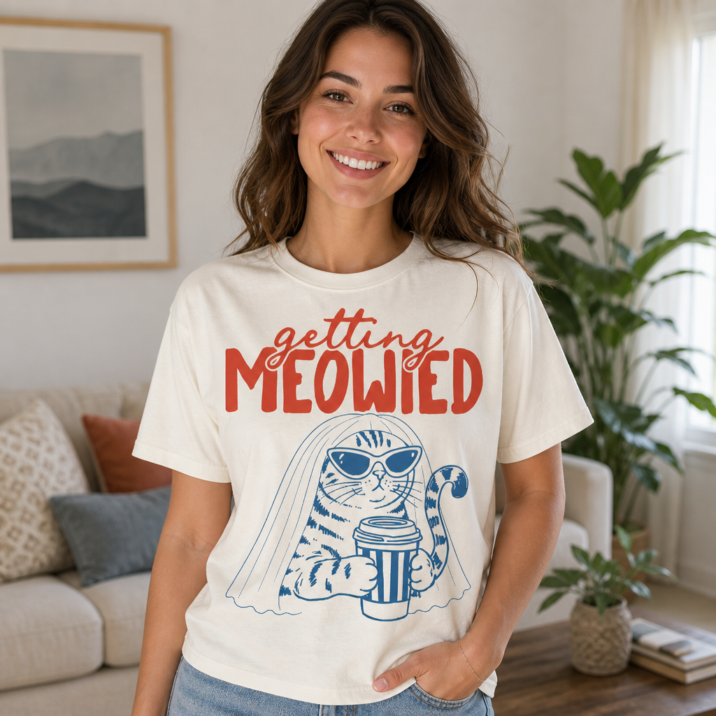 Getting Meowied Funny Bride Cat Wedding T-Shirt