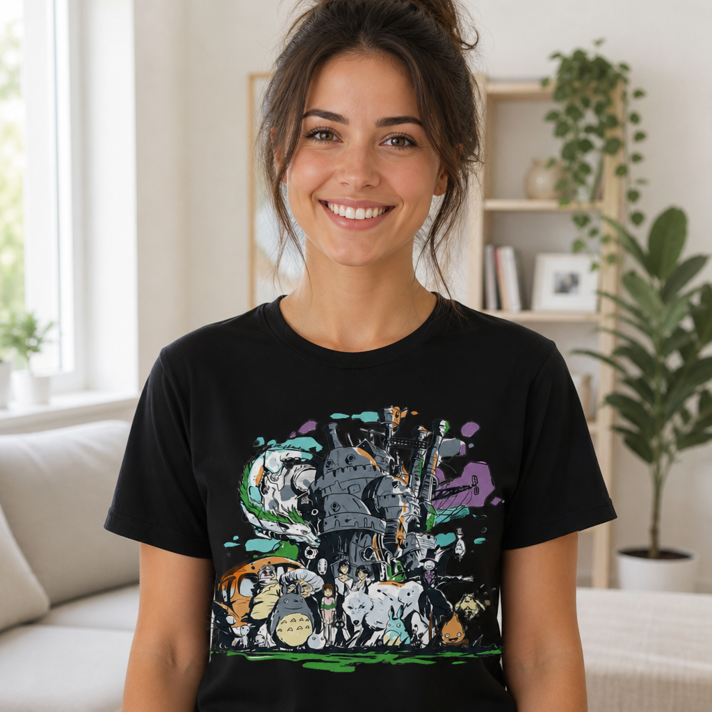Forest Spirits Castle Collage T-Shirt