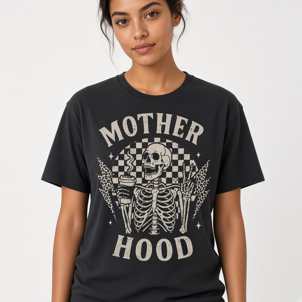 Mother Hood Funny Skeleton T-Shirt for Moms