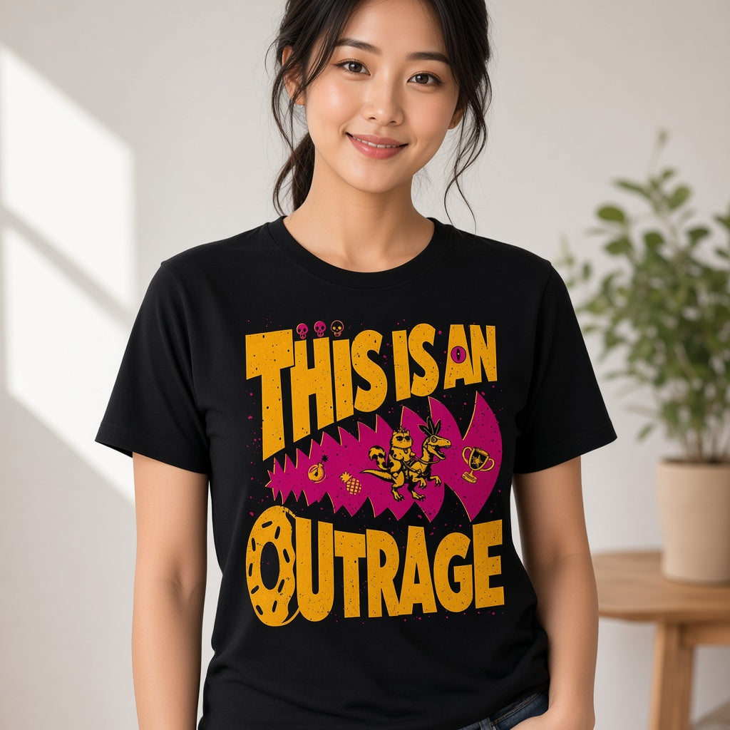This Is An Outrage Funny Fantasy T-Shirt for Gamers