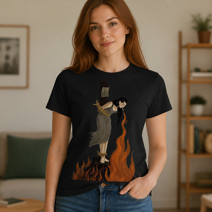 Witch Lighting a Cigarette at the Stake T-Shirt