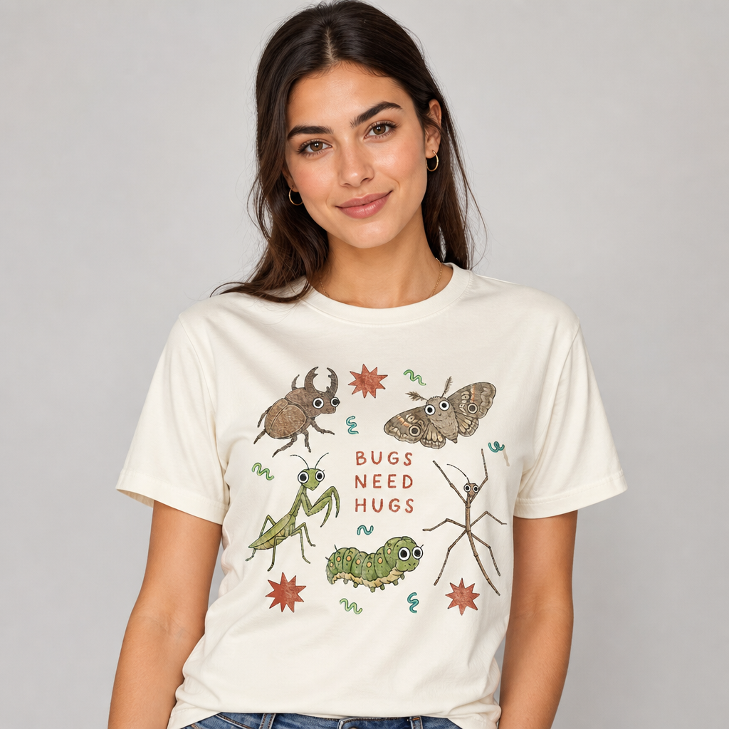 Cute T-Shirt With Insect Friends Bugs Need Hugs Funny T-Shirt