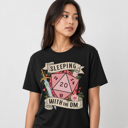 Sleeping With the DM Funny D&D D20 T-Shirt