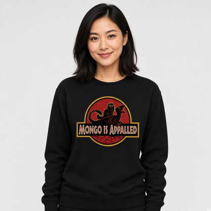 Mongo Is Appalled Funny Cat Riding Dinosaur Sweatshirt