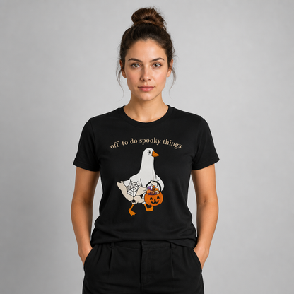 Off to Do Spooky Things Goose T-Shirt, Funny Halloween