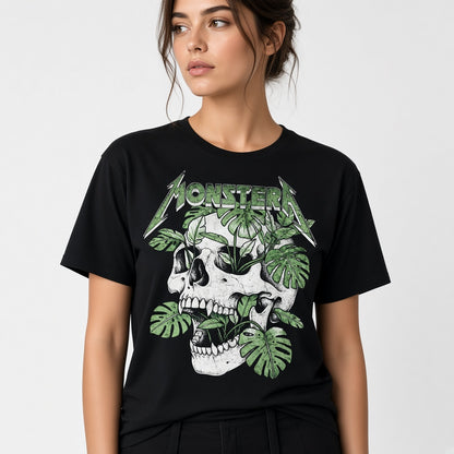 Monstera Funny Skull Plant T-Shirt