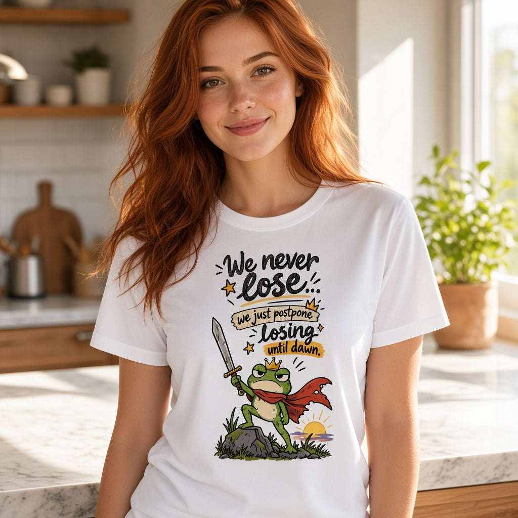 We Never Lose Until Dawn Funny Frog T-Shirt