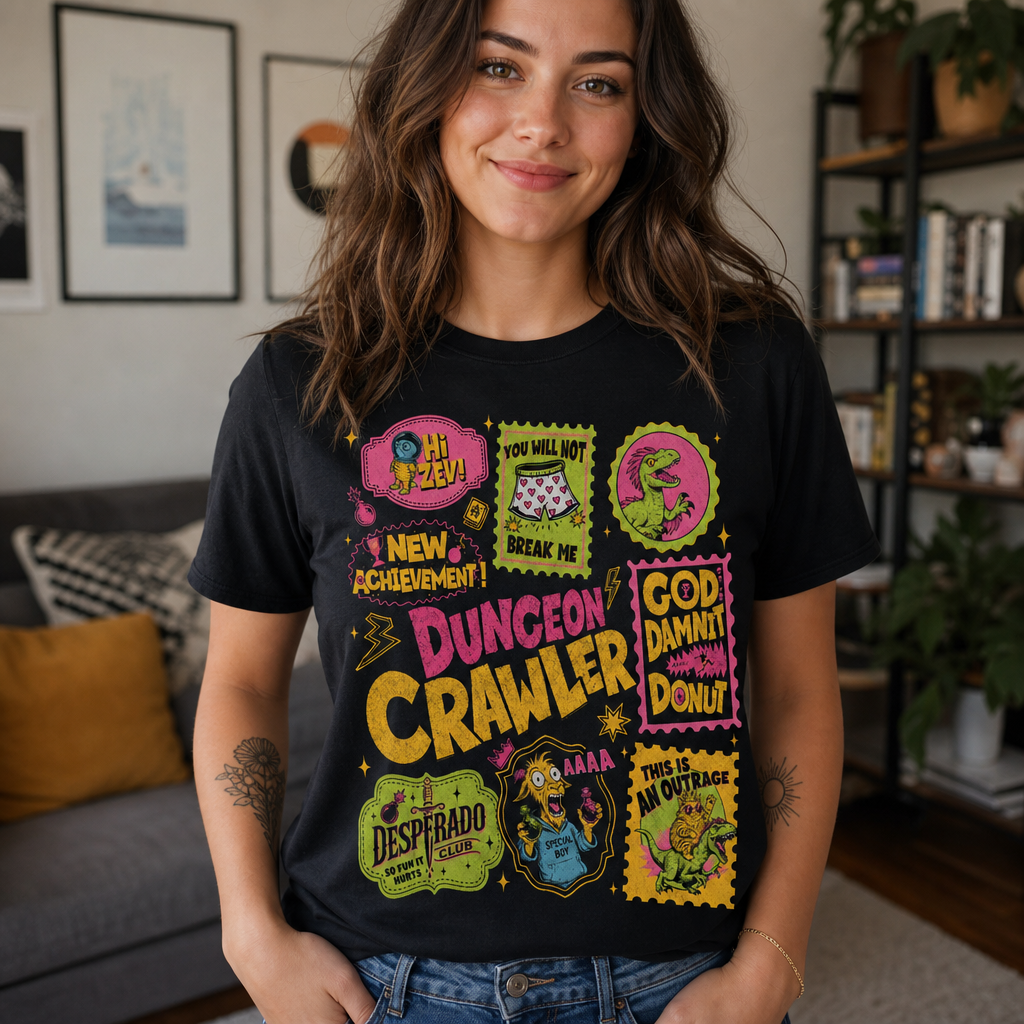 Dungeon Crawler Tee Donut Shirt SciFi Book Fan Apparel T-Shirt