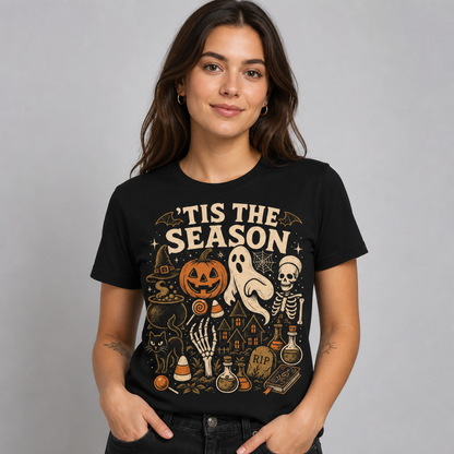 Tis the Season Halloween Vintage Spooky Collage T-Shirt
