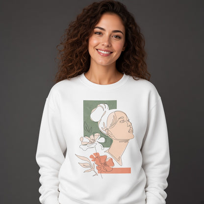Girl's face sweatshirt, funny sweatshirt, graphic shirts, unisex tshirt, printed sweatshirt