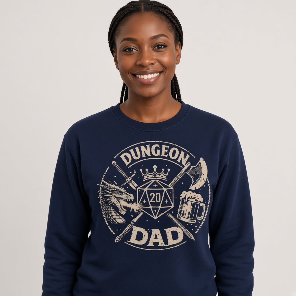 Dungeon Dad Funny D&D D20 Sweatshirt