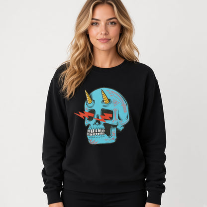 Blue skull sweatshirt, funny sweatshirt, graphic shirts, unisex tshirt, printed sweatshirt