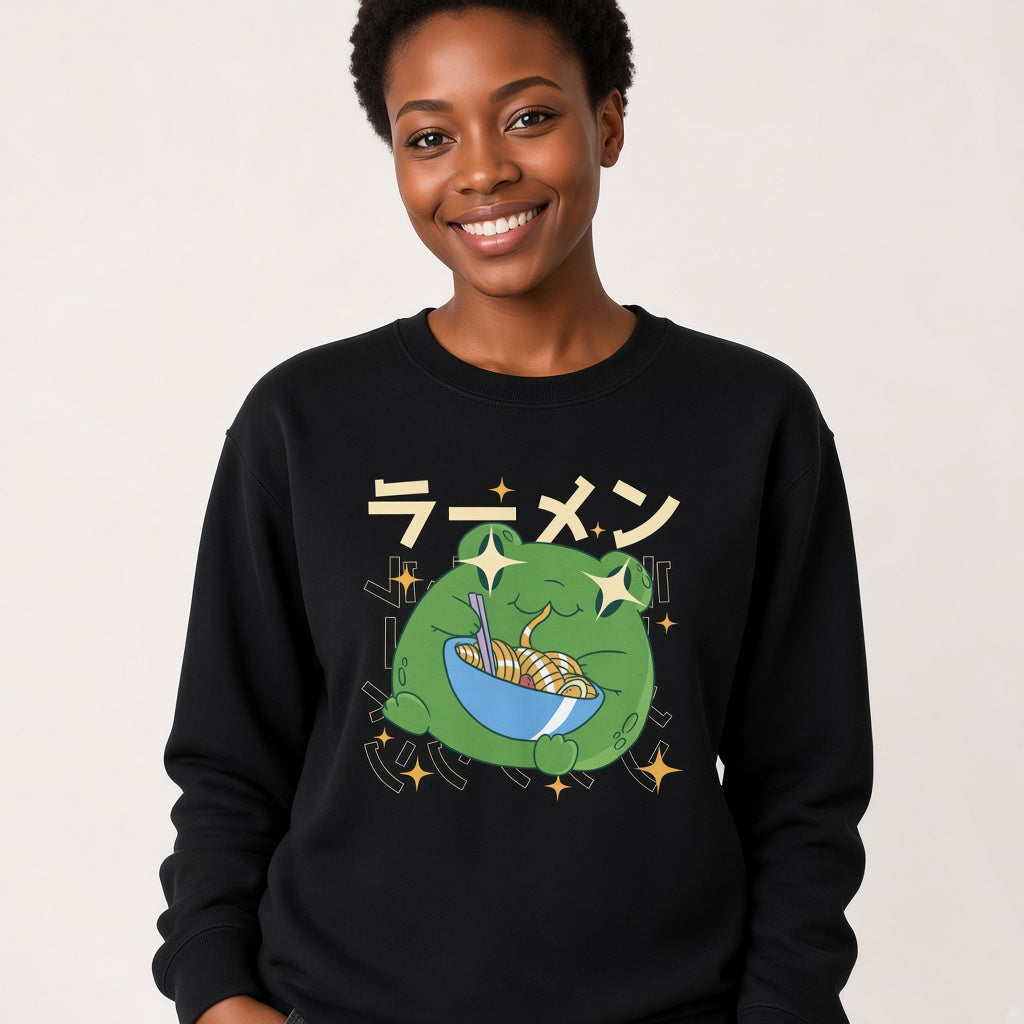 sweatshirt Kawaii frog eating ramen