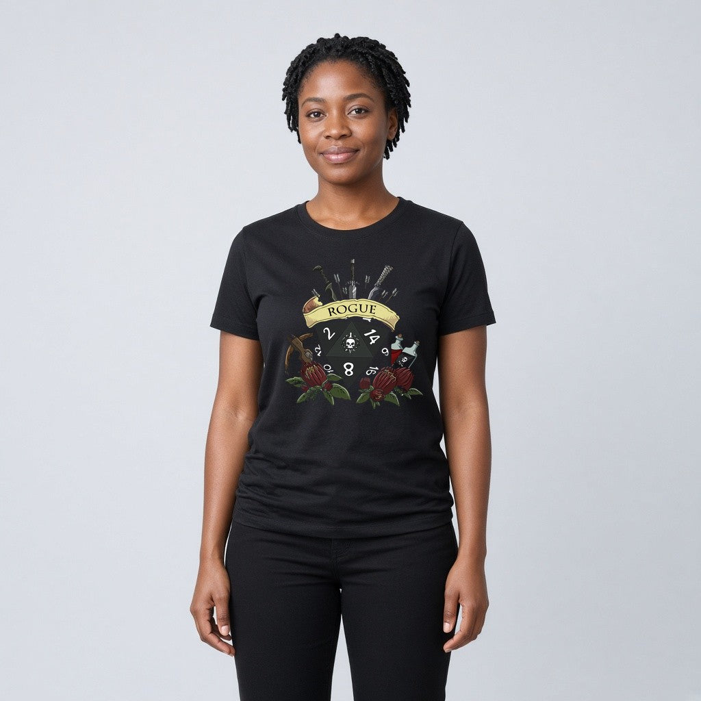 Rogue Dice Crest T-Shirt for D&D Players