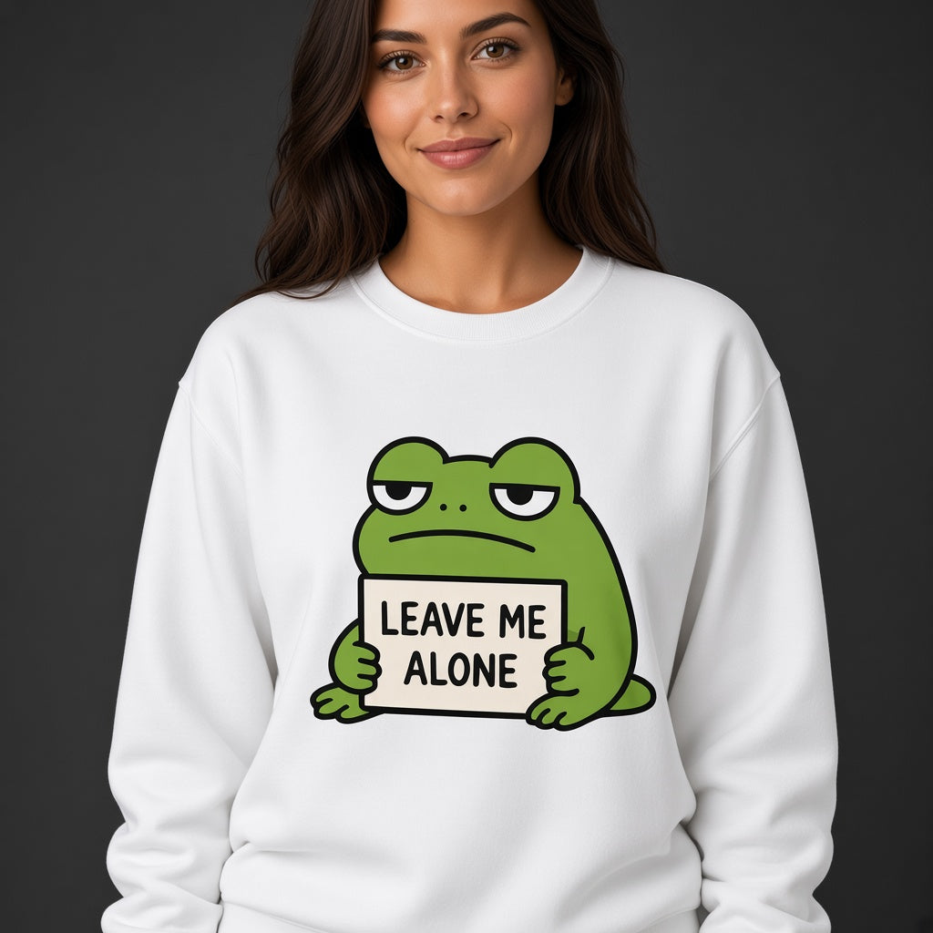 Leave Me Alone Funny Frog Sweatshirt