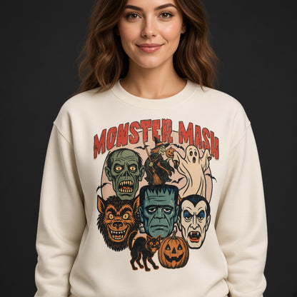 Monster Mash Retro Halloween Theme Sweatshirt