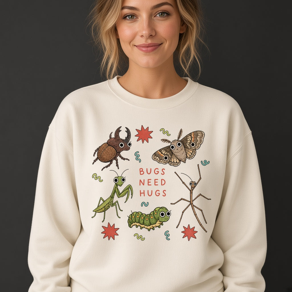 Cute Sweatshirt With Insect Friends Bugs Need Hugs Funny Sweatshirt
