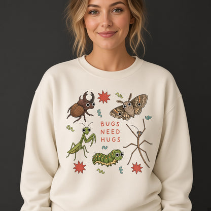 Cute Sweatshirt With Insect Friends Bugs Need Hugs Funny Sweatshirt