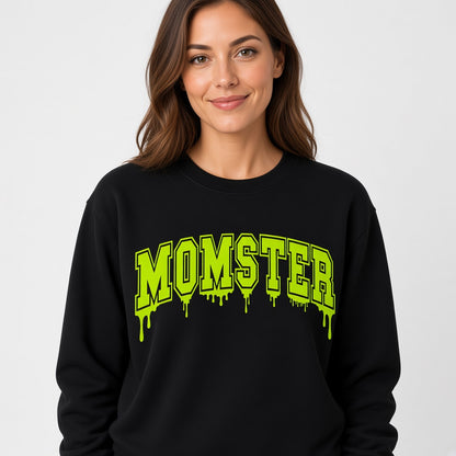 Neon Momster Scary Graphic Print Halloween Funny Sweatshirt
