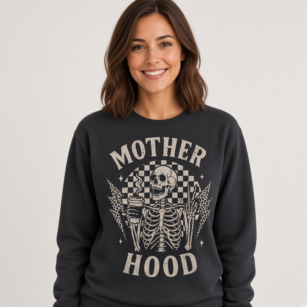 Mother Hood Funny Skeleton Sweatshirt for Moms
