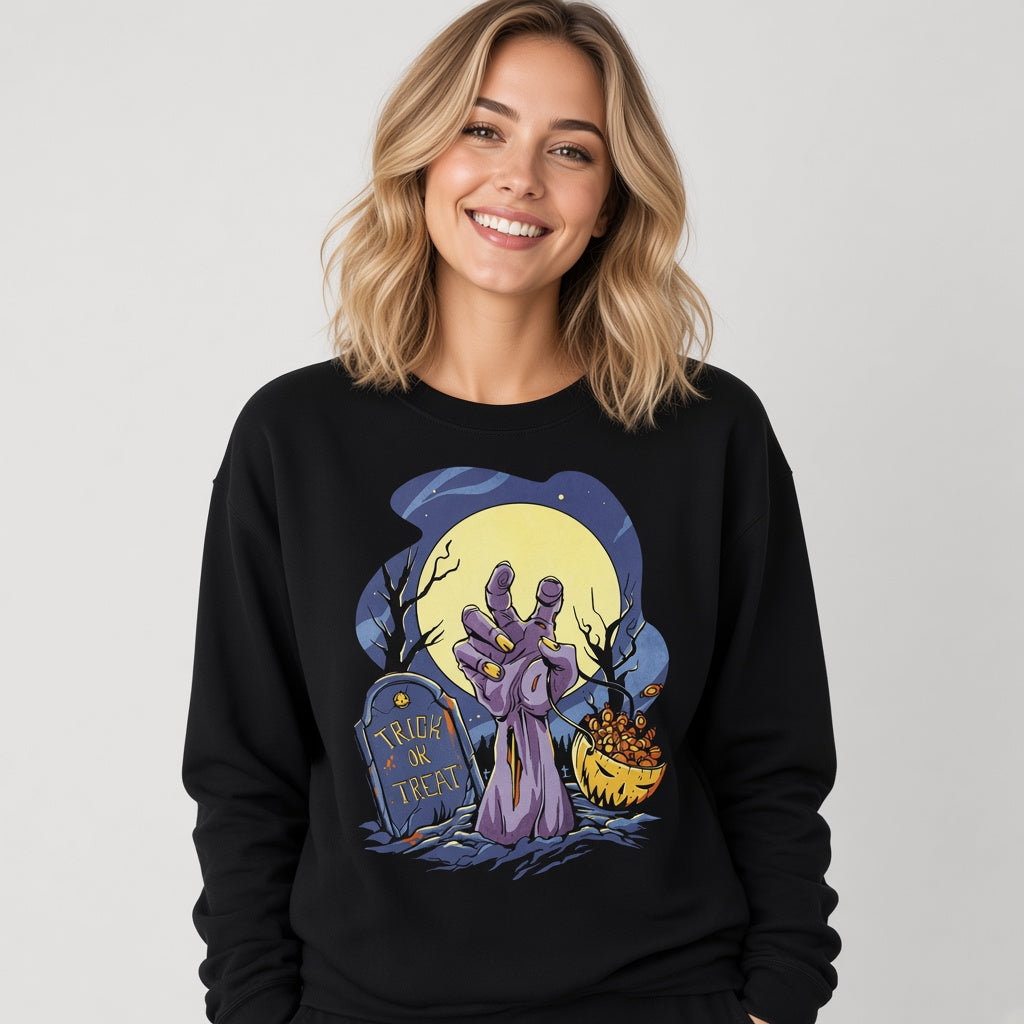 Trick or treat sweatshirt, funny sweatshirt, graphic shirts, unisex tshirt, printed sweatshirt