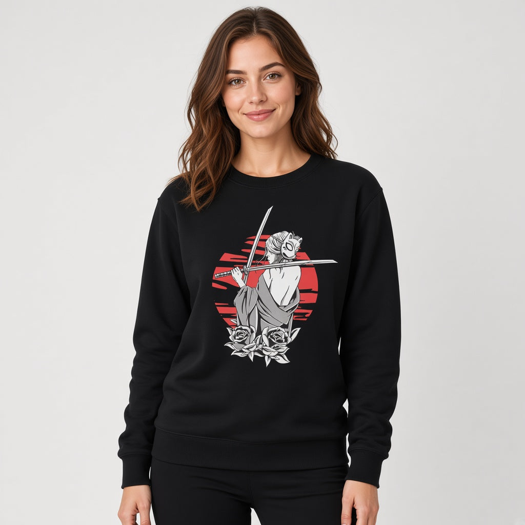 Girl in a fox mask sweatshirt, funny sweatshirt, graphic shirts, Anime unisex tshirt