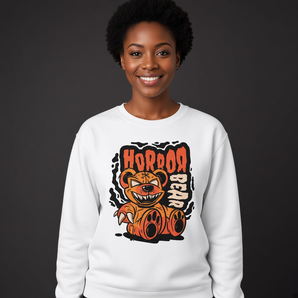 Horror bear sweatshirt, funny sweatshirt, graphic shirts, unisex tshirt, printed sweatshirt