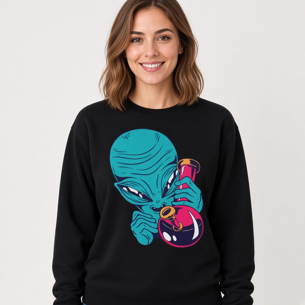 sweatshirt Alien with a flask