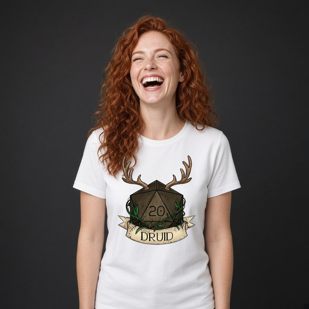 Woodland Druid Dice T-Shirt for D&D Players