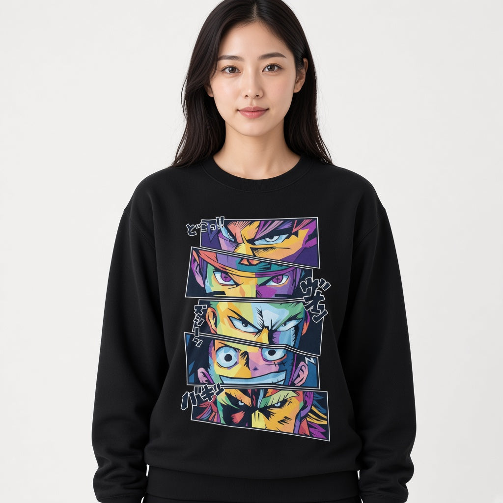 Neon anime sweatshirt, funny sweatshirt, graphic shirts, unisex tshirt, printed sweatshirt