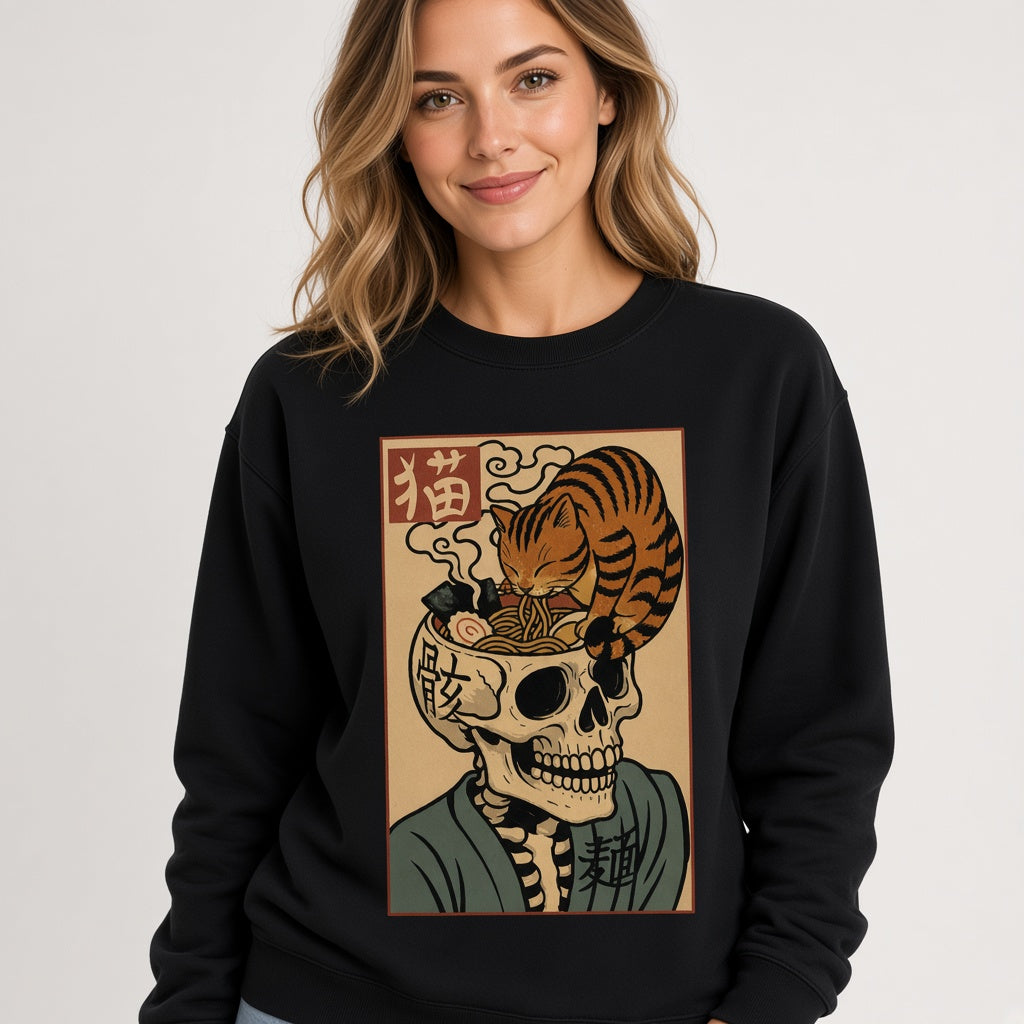 Cat Ramen Skull Sweatshirt
