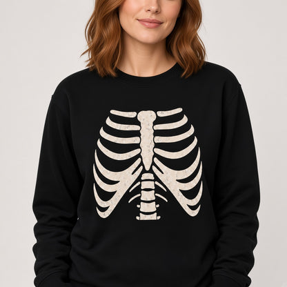Skeleton Ribcage Scary Halloween Horror Bones Sweatshirt