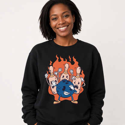 Bowling ball and pins dabbing sweatshirt, funny graphic tshirts, unisex tshirt, printed sweatshirt