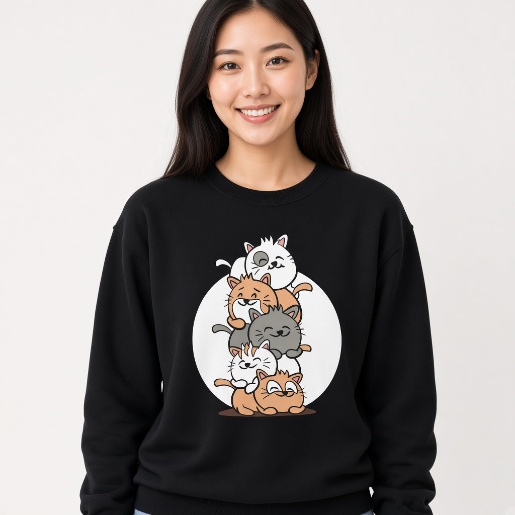 Pile of cats sweatshirt, funny sweatshirt, graphic shirts, unisex tshirt, printed sweatshirt