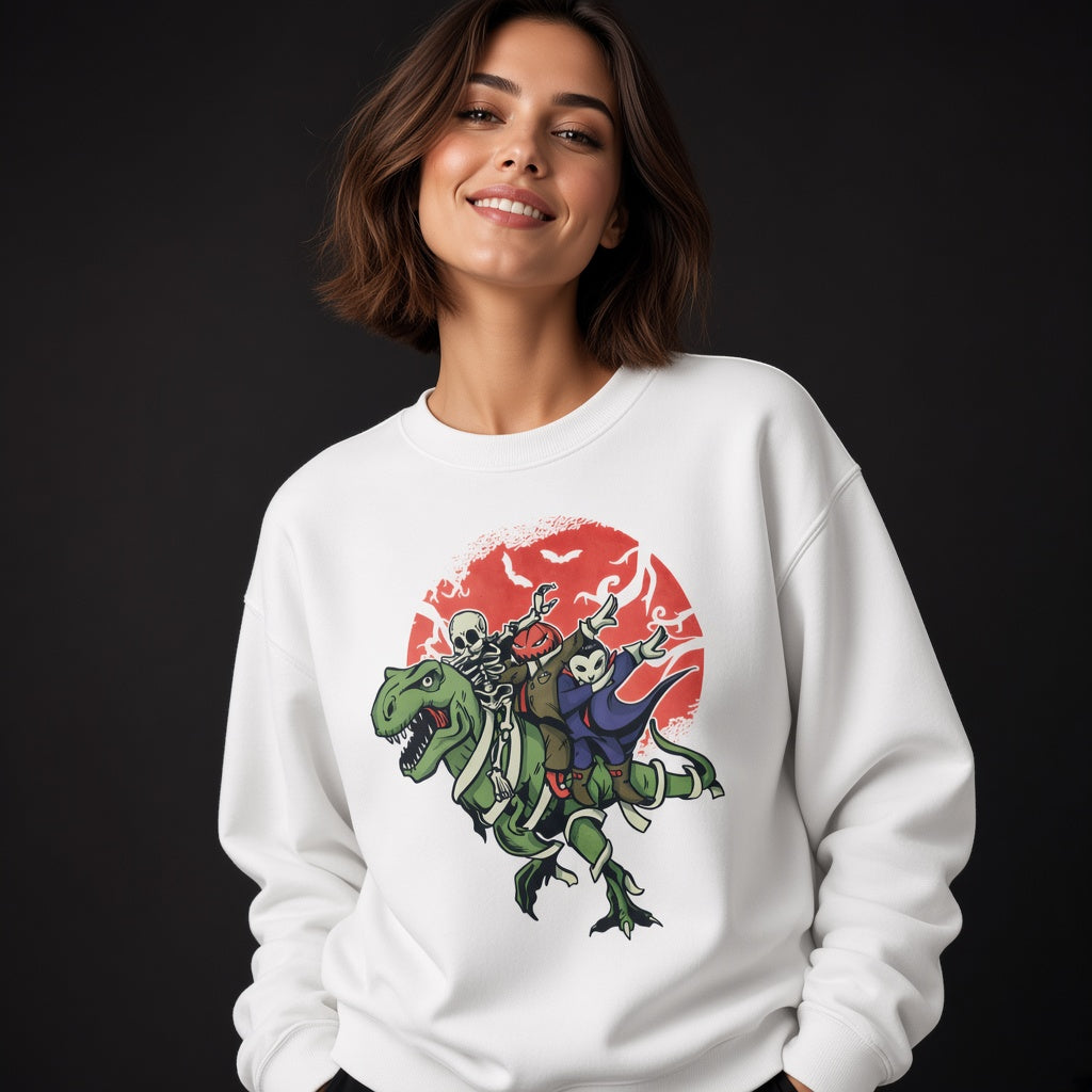 Monsters on dinosaur sweatshirt, funny sweatshirt, graphic shirts, unisex tshirt, printed sweatshirt