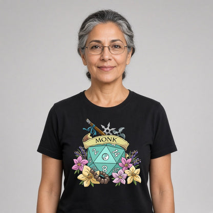 Monk Dice Crest T-Shirt for D&D Players