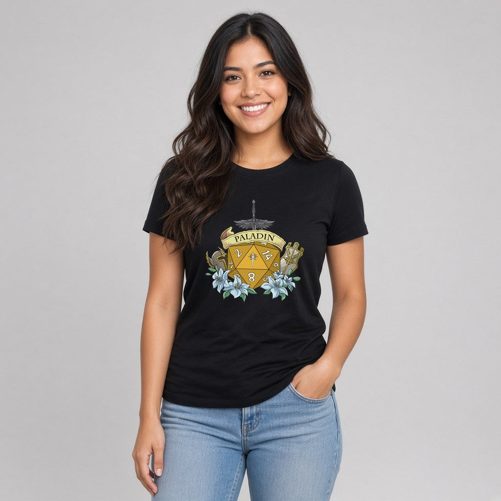 Paladin Dice Crest T-Shirt for D&D Players