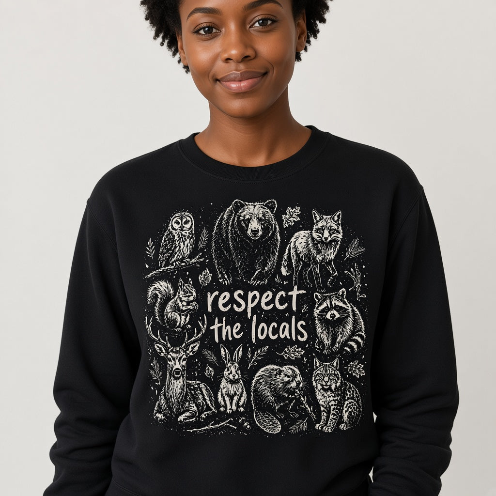 Respect the Locals Woodland Animals Sweatshirt