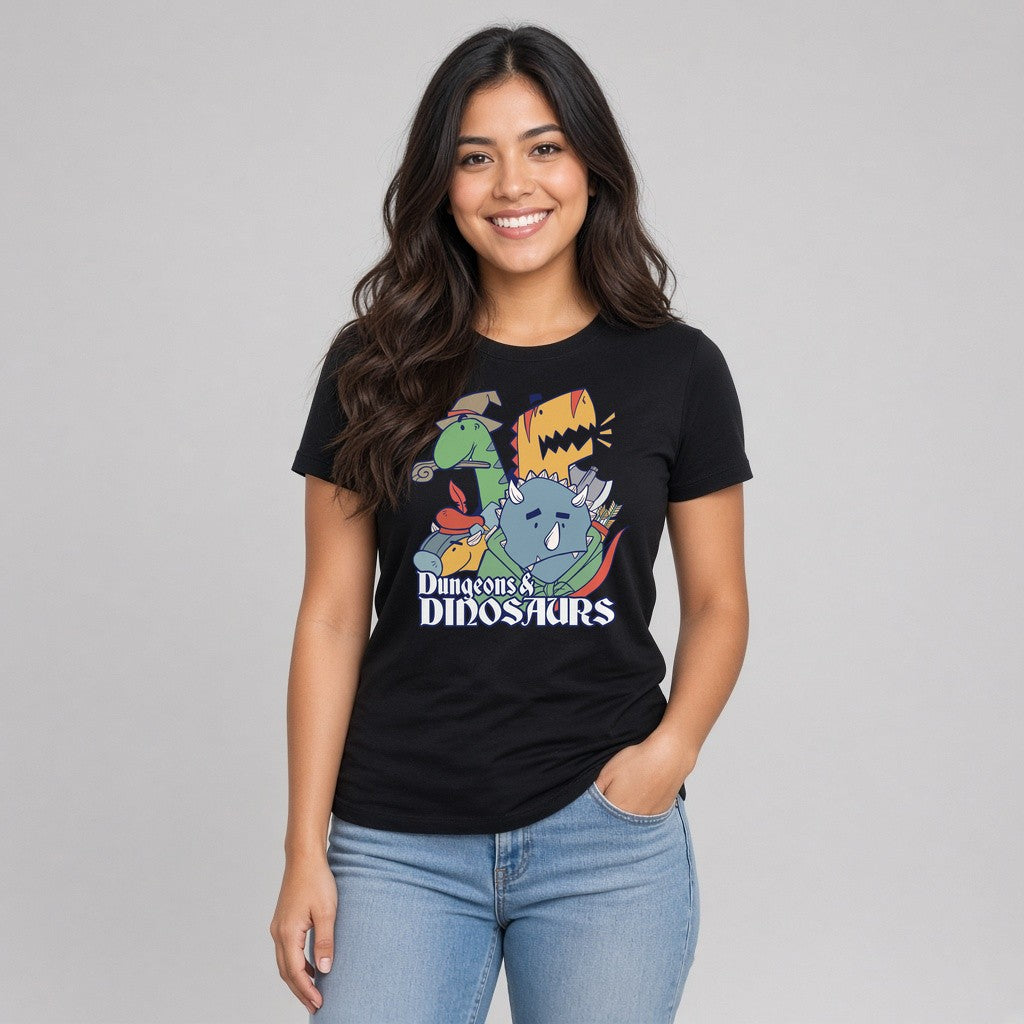 Dungeons and Dinosaurs Funny T-Shirt