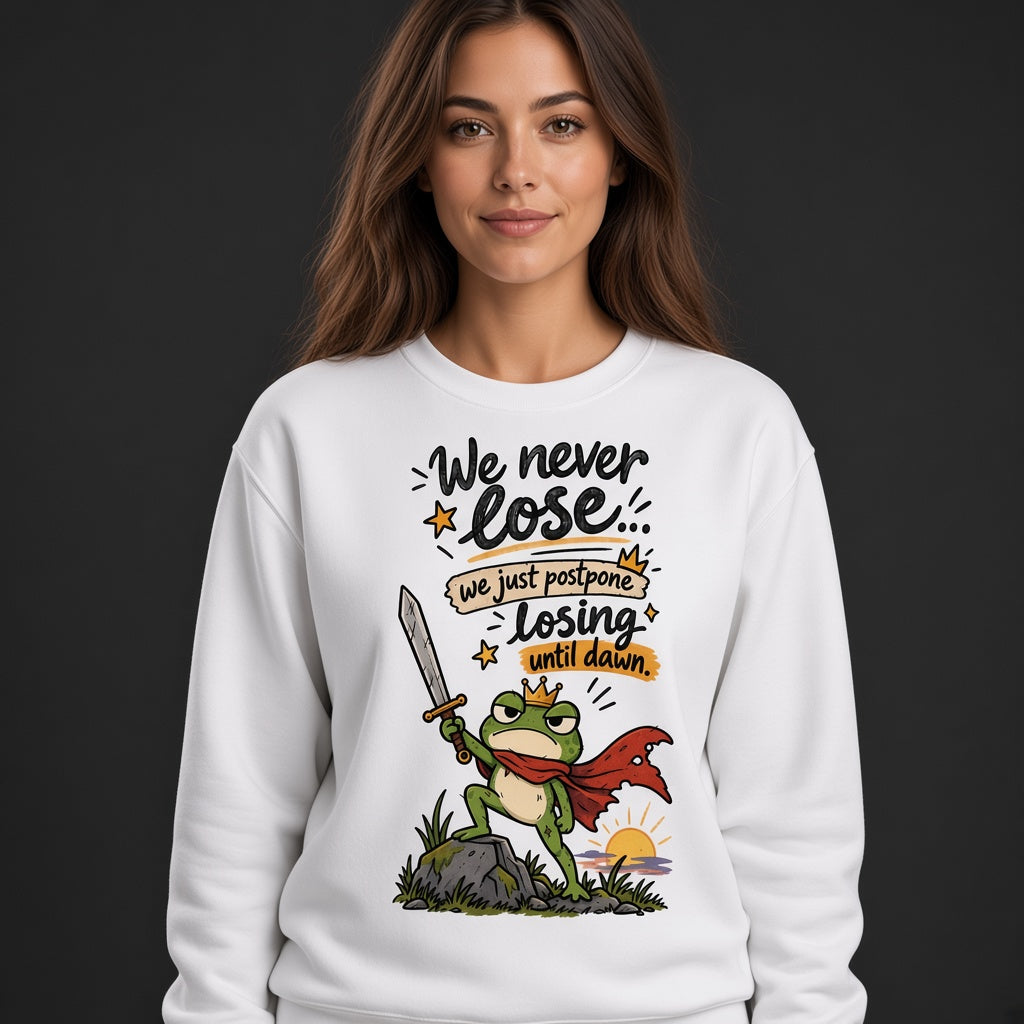 We Never Lose Until Dawn Funny Frog Sweatshirt